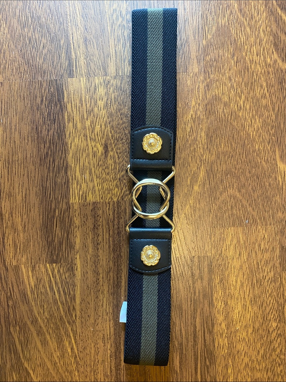 Womens Express Olive Green/Black cinch belt - XS